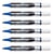 Lot de 6 marqueurs tableaux blancs effaçables - PENTEL - Pointe biseautée moyenne - Bleu