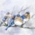 Lot de 4 serviettes en papier découpage collage 33 cm OISEAU EN HIVER