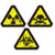 Stickers danger biologique - 25cm - lot de 3