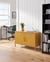 Buffet Jaune en Acier 65 x 100 x 40 cm à 2 Portes à Fentes 1 Etagère Mobilier pour Bureau Style Industriel Moderne