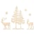 Motifs en bois Arbre et cerf, FSC100%, 3 - 10,8 x 3 - 18,5cm, 6 pièces