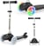 Trottinette 3 roues enfant +3 ans 50Kg Max, Trottinette D'équilibre, Socle Antidérapant, Frein, Hauteur Réglable 55- 70 cm Roues Lumineuses LED