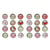 24 magnets epoxy coeurs et motifs