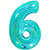 Ballon Géant Chiffre 6 Holographique Tiffany (102 cm)