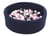 Piscine à balles Aire de jeu + 150 balles bleu marine noir, blanc, rose clair,gris - Velinda