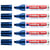 Lot de 5 marqueurs permanents - EDDING - Pointe biseau 2-7 mm - Corps aluminium - Bleu
