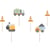 6 Pics Cake Toppers Engins de Chantier