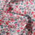 Tissu Coton imprimé Arty Léonie rose et bleu pétrole sur fond Blanc
