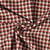 Tissu Jacquard extensible Pied de poule rouille sur fond ecru