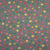 Tissu Jersey Coton Feuilles  et fleurs jaunes rose et vertes sur fond Gris foncé