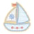 Ecusson thermocollant bébé petit bateau 4cm x 3,5cm