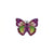 Ecusson thermocollant Papillon violet vert 4cm x 4cm