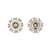 Lot de 6 boutonss pressions strass 24mm couleur ivoire