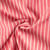 Tissu Polyviscose Seersucker aspect Lin lavé Suzy rayures Blanc sur fond Corail