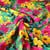 Tissu Viscose imprimé Fleurs jaune sur fond Vert