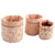 Lot de 3 panières gigognes  en coton rose
