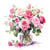 Lot de 4 serviettes en papier découpage collage 33 cm VASE DE ROSES FL 1005