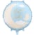 Ballon Aluminium Hélium  Welcome Baby  Bleu Clair   Ø 35 cm