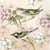 Lot de 4 serviettes en papier découpage collage 33 cm OISEAU FOND BEIGE O 440