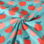 Tissu Popeline de Coton Poppy Pommes sur fond Bleu