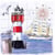 Lot de 4 serviettes en papier découpage collage 33 cm VOILIER PHARE MOUETTE