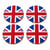 Set de 4 dessous-de-verre drapeau Royaume-Uni 9,5 cm