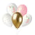 5 Ballons Licorne Rose/Blanc/Or Ø33cm