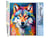 Peinture par Numéro Figured'Art - Loup Coloré Abstrait - Kit de Loisir Créatif DIY Numéro d'Art Complet - 40x50cm sans châssis en bois