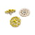 Lot de 3 boutons strass jaune 18mm