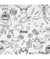 TISSU ENFANT SUPER HERO COTON A COLORIER de 150 cm de largeur Blanc/noir Bleu vendu par 50 cm