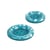 Bouton rond plastique recyclé 4 trous bleu canaries