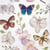 4 serviettes en papier découpage collage 33 cm HARMONI FLEUR PAPILLON PSS 101