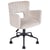 Fauteuil de Bureau Taupe en Velours avec Accoudoirs Siège Ajustable et Pivotant Base en Métal pour Espace de Travail Rétro Home Office