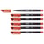 Lot de 6 feutres permanents pointe fine 0,7 mm - STABILO OHPen - Rouge