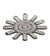 Motif soleils perles thermocollant 65mm noir