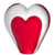 Presse papier sulfure coeur rouge en verre 9.5 cm