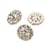 Lot de 3 boutons strass blanc 18mm