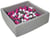 Piscine à balles pour enfant, 90x90 cm, Aire de jeu + 200 balles blanc,rose,gris - Velinda