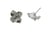 Paire clous d'oreille fleur avec une boucle 15*15mm plaqué platine