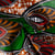Tissu Wax africain n°931 sur fond Vert