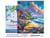 Peinture par Numéro Figured'Art avec Cadre - Maisons en bord de plage - Kit de Loisir Créatif DIY Numéro d'Art Complet - 40x50cm toile tendue sur châssis