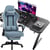 Chaise gaming avec bureau GTPLAYER - Tissu - Bleu clair - 50P 54l 135H cm