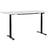 Bureau Électrique Réglable Plateau Blanc et Structure Acier Noir 160 x 72 cm Hauteur Ajustable Assis-Debout Pieds Ronds Design Moderne