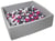 Piscine à balles pour enfant, 120x120 cm, Aire de jeu + 600 balles blanc, rose, gris - Velinda