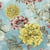 Lot de 4 serviettes en papier découpage collage 33 cm FLEUR FOND TURQUOISE F 352
