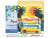 Peinture par Numéro Figured'Art avec Cadre Affiche Vintage Californie - Activité Manuelle Kit de Loisir Créatif DIY Numéro d'Art Complet - 40x50cm toile tendue sur châssis
