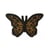Ecusson thermocollant Papillon sequin doré XL 9x10cm