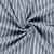 Tissu Polyester aspect Lin Rayures Anna sur fond Bleu denim
