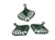 4 Breloques forme feuille 23*22mm vert