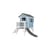AXI Beach Lodge XL Maisonnette Caribbean Bleu Toboggan Gris - Axi House